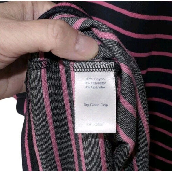 Sail To Sable Tuckernuck Sz XL Long Sleeve Dress  Gold Buttons Blue Pink Striped - Picture 7 of 7